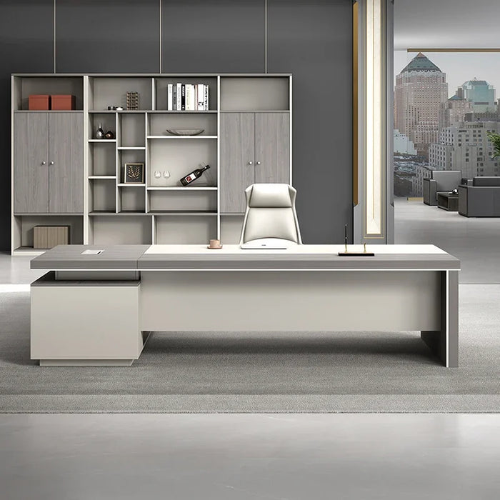 Minimalist Fashion Office Desk Nordic Long Drawers Wooden Single Designer Set Desk Tables Floor Mesa Computador House Furniture
