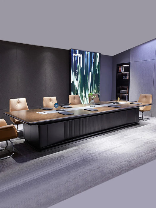 Conference table Long table large high-end light luxury negotiation table and chair combination of business office furniture