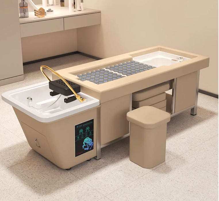 Moxibustion foot bath one Thai shampoo bed intelligent constant temperature water cycle fumigation head treatment bed
