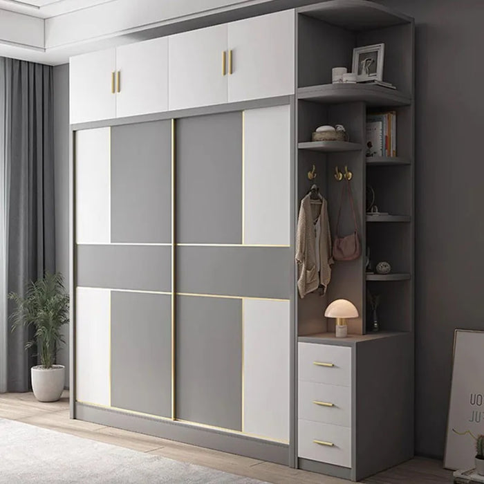 White European Wardrobe King Size Modern Room Organizer Wardrobe Drawers Multifunction Armario Para Ropa Bedroom Furniture