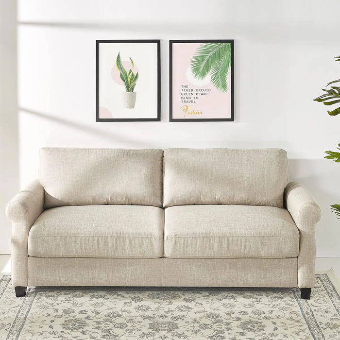 Josh Sofa Couch, Easy, Tool-Free Assembly, Beige