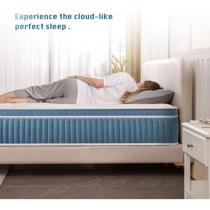 King Mattress, 14 Inch, Gel Foam Mattress, Coils Innerspring Mattress, Support & Pressure Relief, Medium Firm Free Shipping