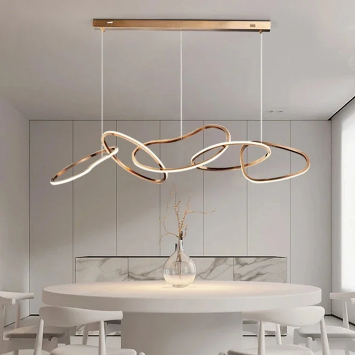 Modern Annular Led Pendant Light Dimmable for Dining Room Coffee Tables Kitchen Chandelier Home Decor Hanging Light Fixture