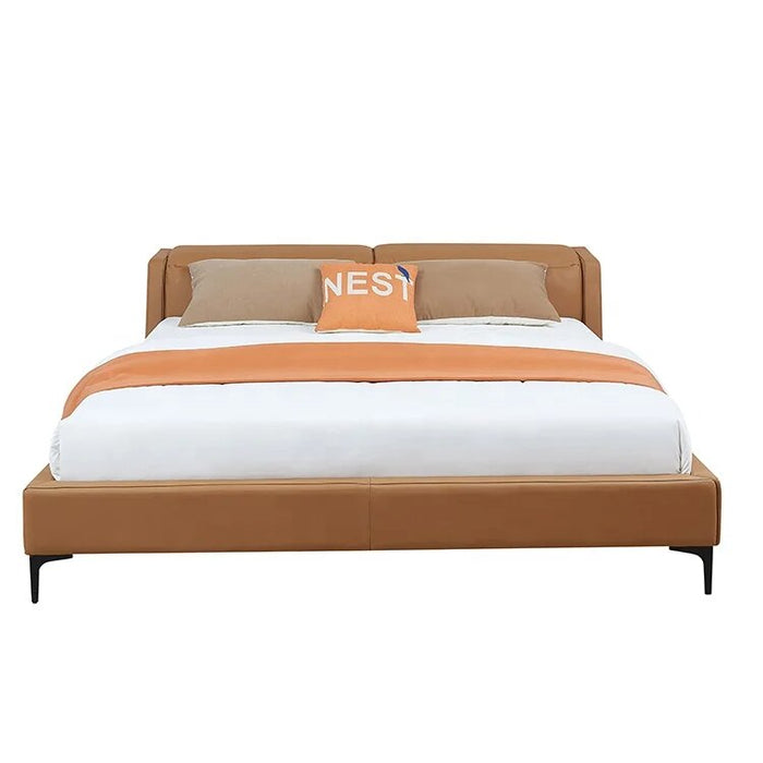 Australia Luxury Hotel Bedding Bedroom Furniture Set Modern King Size Leather Bed Soft Up-holstered Beds Glam