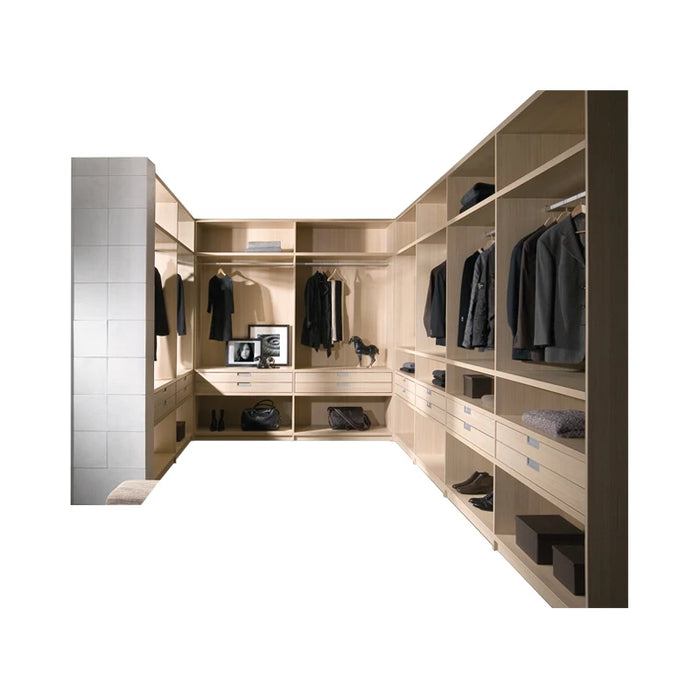 Bedroom custom L shape walk-in wardrobe cabinet closet