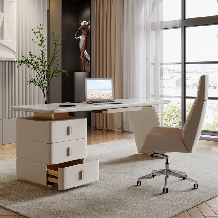 Luxury Writing Office Desk Workbench Reception Conference Desktops Executive Office Desk White Escritorios Italian Furniture