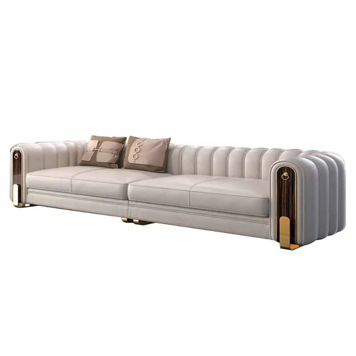 Light luxury leather sofa, modern, simple, high-end, stylish combination, small living room leather sofa