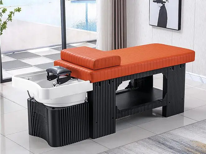 High-end Nethong Thai style shampoo bed, special massage, ear picking, fumigation, full-lying hair washing bed for barber salon