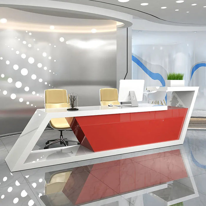 Cash Checkout Reception Desk Supermarket White Hair Salon Spa Premium Reception Desk Modern Theke Rezeption Luxury Furniture HDH