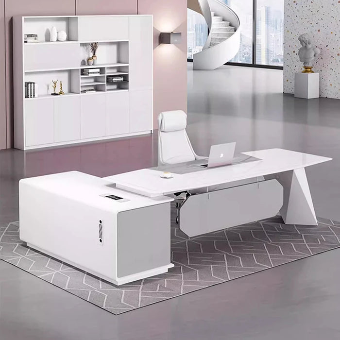 L Shaped Standing Office Desk European Mid Century Modern Legs Executive Computer Desks Long Shelf Mesa Escritorio Furniture