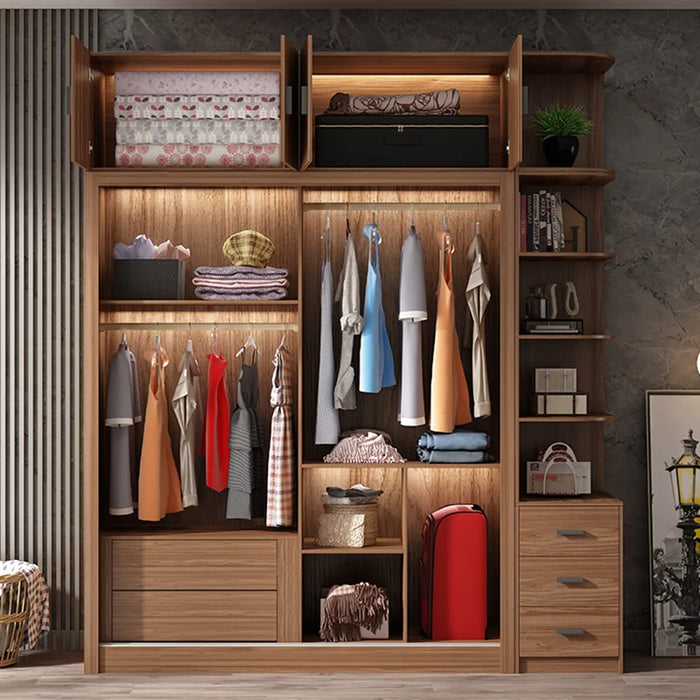 Nordic Wardrobe Nice Interior Led Light Lighting Ideas Indoor European Glass Door Closet Novelty Guarda Ropa Salon Furniture