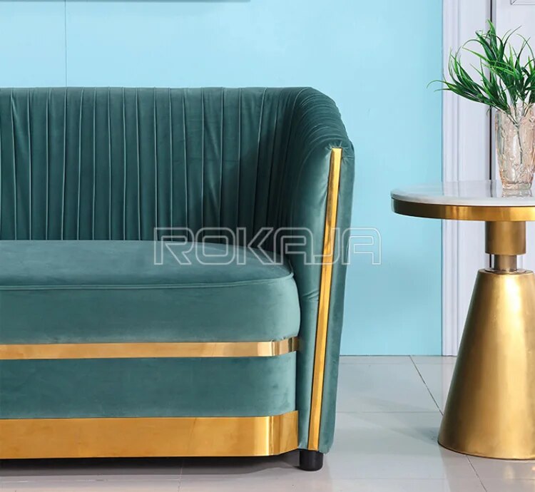 Luxury Fabric Sofa Set Gold Metal Foot Folds Fabric Sofa Italy Designs Living room Furniture