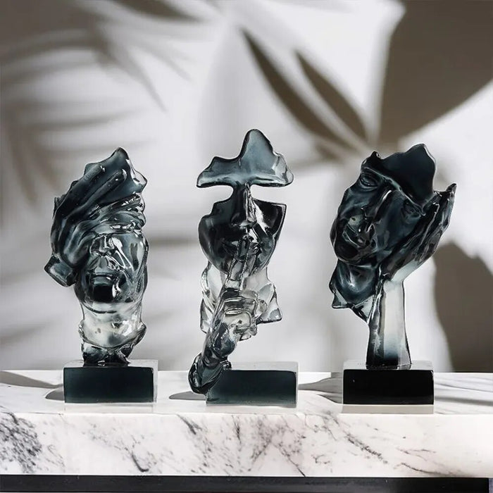 3pcs Abstract Face Statue Home Decoration Nordic Style Interior Cabinet Ornament Luxury Office Desk Decor Figurines for Interior