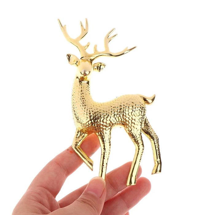 2/1PCS Gold Deer Statue Reindeer Figurines Plastic Elk Sculpture Living Room Luxury Home Christmas Decoration Tabletop Ornaments
