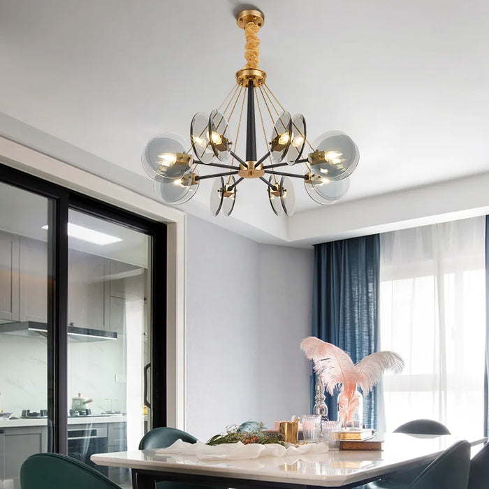 Nordic Postmodern LED Glass Chandelier Living Atmospheric Light Luxury Lamps Bedroom Hotel Shop Restaurant Bar Chandelier