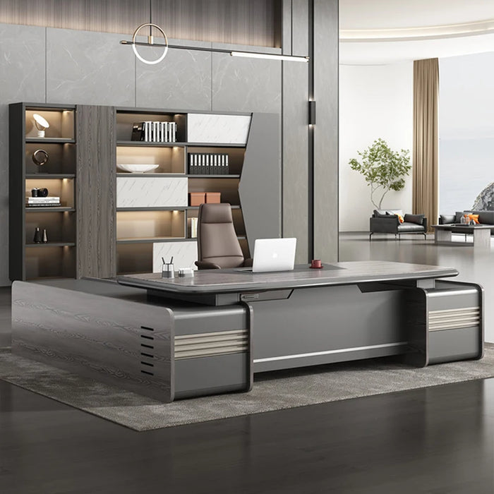 Executive Writing Desk Pullout Under Meeting Room Storage Office Desks Luxury Corner Scrivania Ufficio Lavoro Wood Furniture
