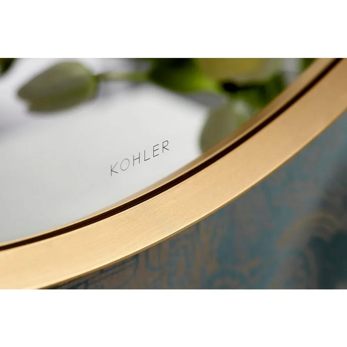 Essential 28" Round Wall Mirror Vanity Mirror With Frame Bathroom Mirrors Moderne Brushed Gold Freight Free Miroir Bath Fixture