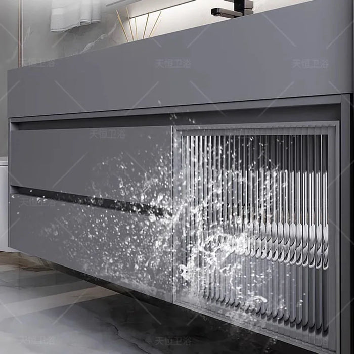 Light Luxury Nano Rock Integrated Basin Microcrystalline Stone Bathroom Cabinet Modern Minimalist Bathroom Sink Washing YX50BC