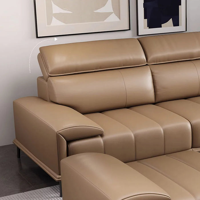 Modern Sofa Leather Fabric Italian Design Large Relax Lazy Wooden Legs Office Corner Couch Room Divano Letto Home Furniture