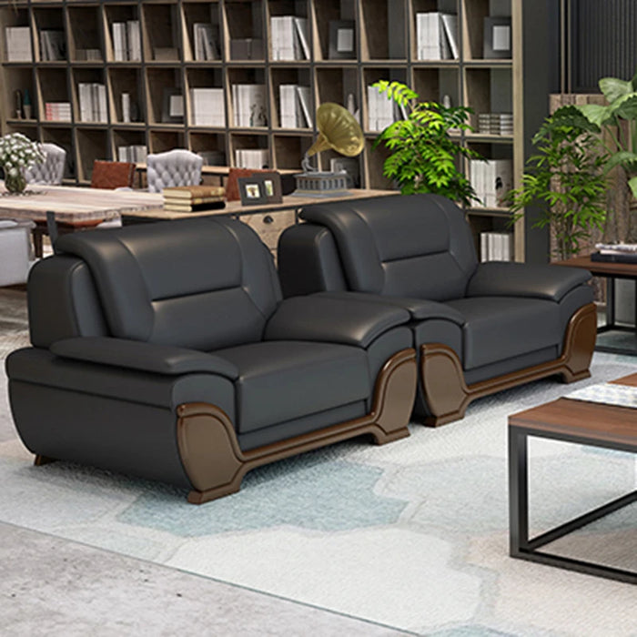 Vintage Leather Sofa Organizer Minimalist 3 Seater Luxury Couch Adults Wooden Ergonomic Divani Soggiorno Living Room Furniture