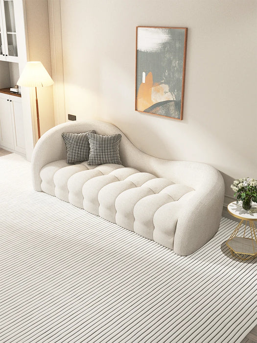 French marshmallow sofa small living room lamb fleece sofa