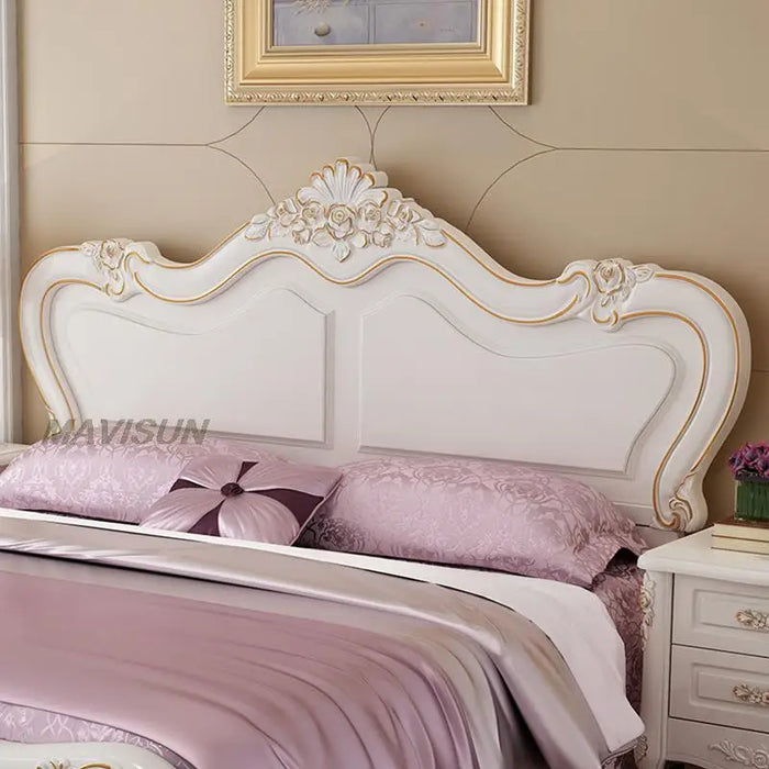 All Solid Wood European Oak 1.8m Double Bed High-End Master Bedroom Furniture Princess Wedding Bed 1.5m With Storage Space
