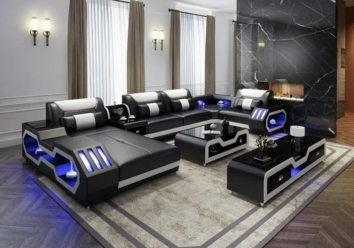 New arrival living room furniture top quality living room sofa set Red color leather sofa