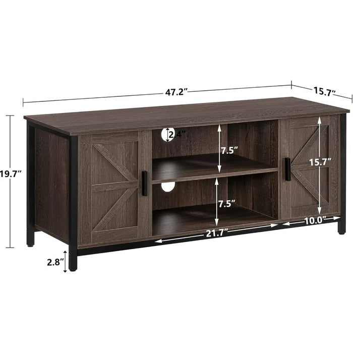 Bedroom Tv Stand Living Room Furniture Entertainment Center for Living Room TV Stand With Stable Metal Frame Dark Brown Cabinet