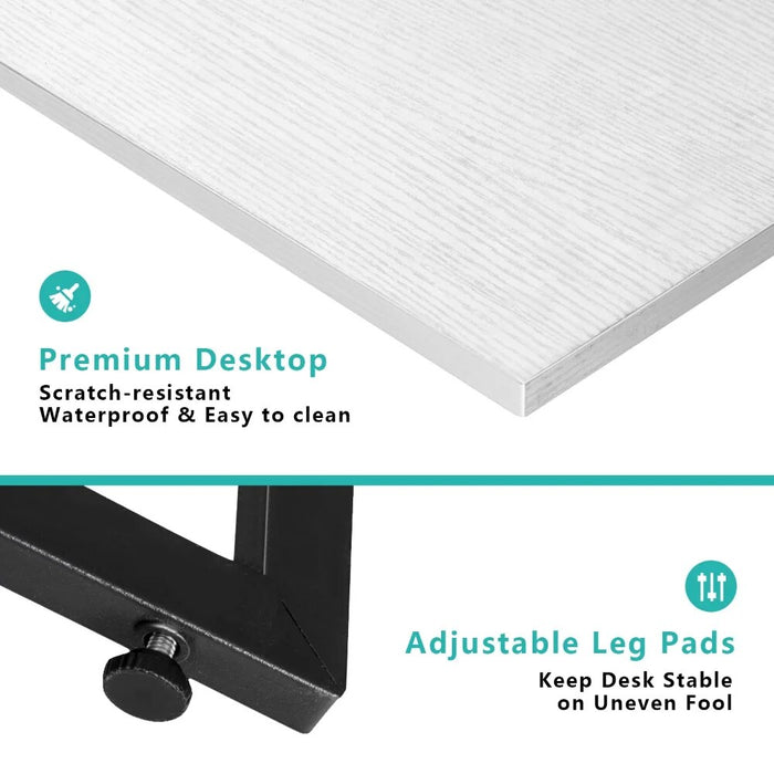 Lacoo Home Office Writing Desk Modern L-Shape Computer Desk, Wood, Metal