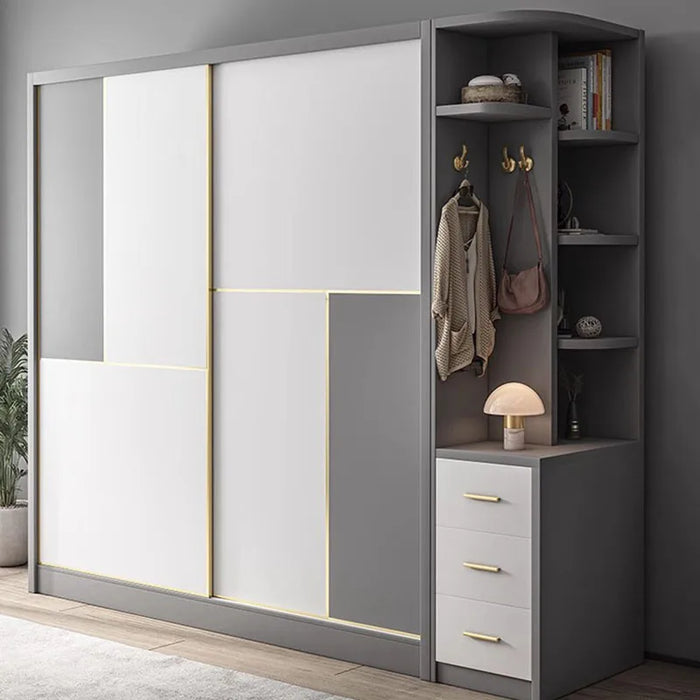 White European Wardrobe King Size Modern Room Organizer Wardrobe Drawers Multifunction Armario Para Ropa Bedroom Furniture