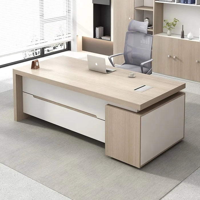 Boss Computer Desk Tables Work Wooden Drawers Minimalist Modern Aesthetic Ideas Office Desk Fashion Biurka Komputerowe Furniture