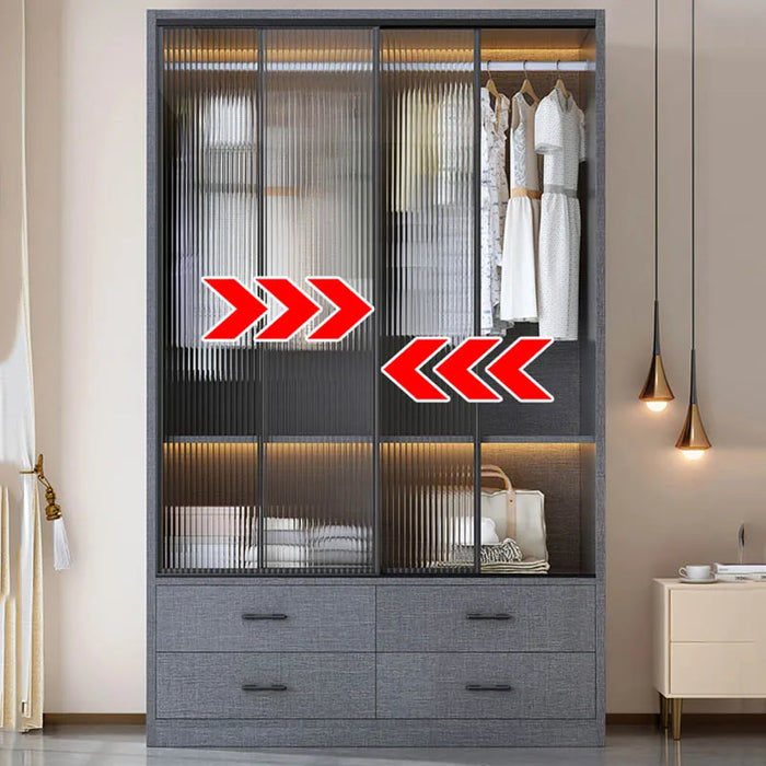 Luxury Organizer Wardrobes Living Room Mobile Free Shipping Display Cabinets Mirror Clothing Rack Closets Abiertos Furnitures