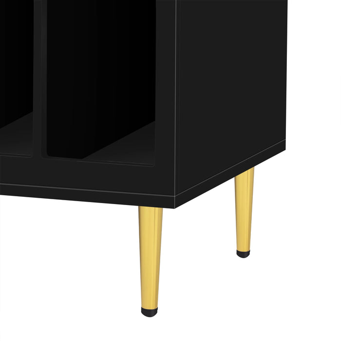 U-Can Modern TV Stand for 70+ Inch TV, Entertainment Center TV Media Console Table, with 3 Shelves and 2 Cabinets