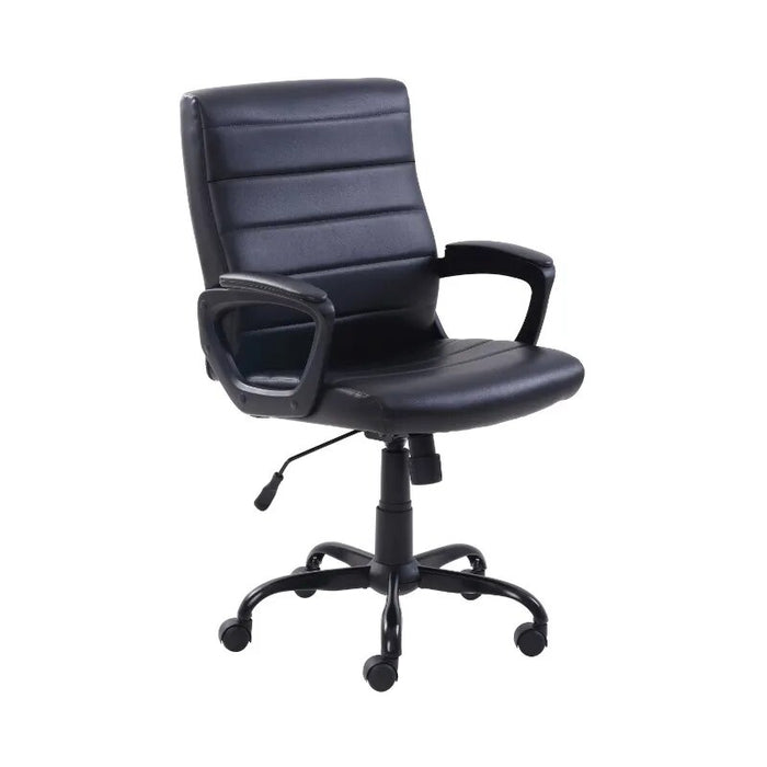 Furniture Mainstays Bonded Leather Mid-Back Manager's Office Chair, Black