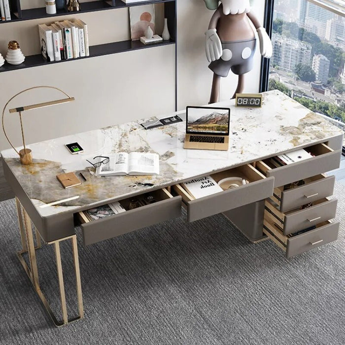 Luxury Write Office Desks Modern Study Slate Simplicity Office Desks Wood Storage Escritorio Ordenador Work Furniture QF50OD