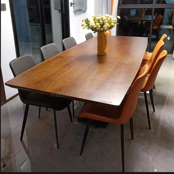 Nordic Walnut Rectangular Kitchen Table Creative Designer Kitchen Furniture Livingroom Poker Dining Table And Chair Combination