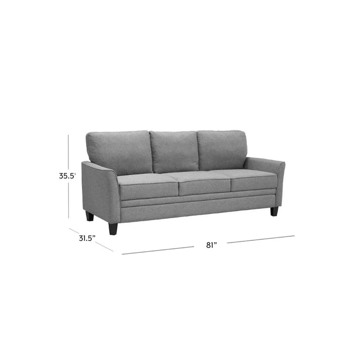 2023 New Mainstays Auden 3 Seat Classic Modern Sofa, Black