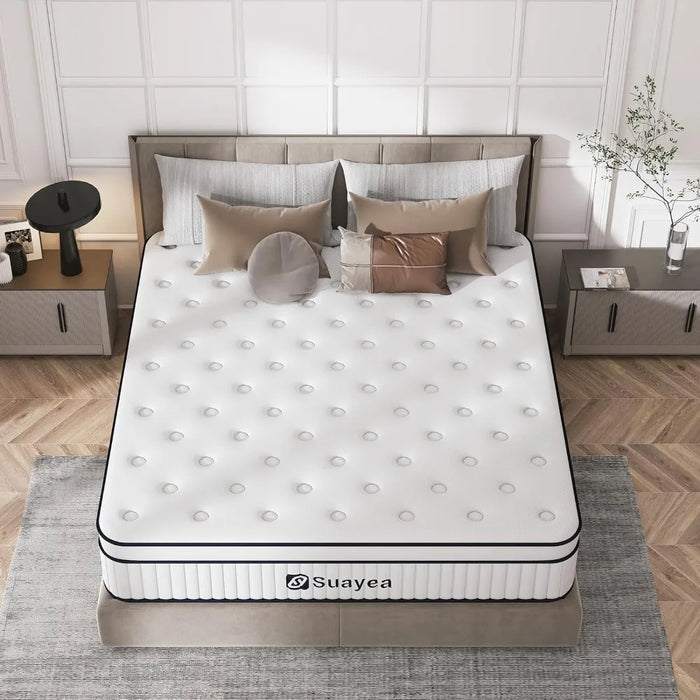 Boxed 10" Queen Mattress with Pocket Springs and Soft Foam for Medium Firmness, Ultimate Motion Isolation, Strong Edge Support