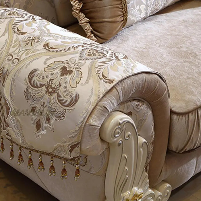 Luxury Europe Style Couch Modern Furniture Apartment Exquisite Embroidery Removable Washable American Stylish Living Room Sofa