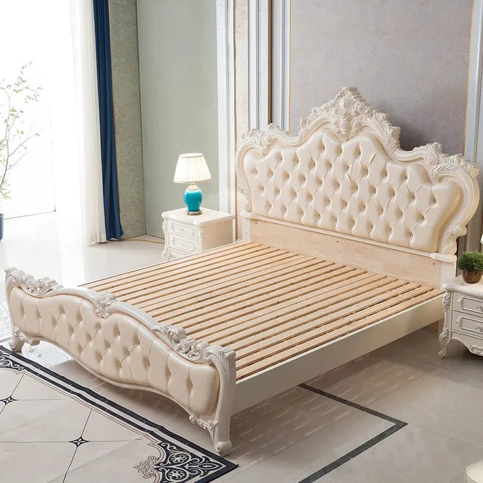 Luxury European Double Bed Royal Modern Whitr King Size Twin Double Bed Kids Sleeping Bedroom Nordic Cama Casal Household Items