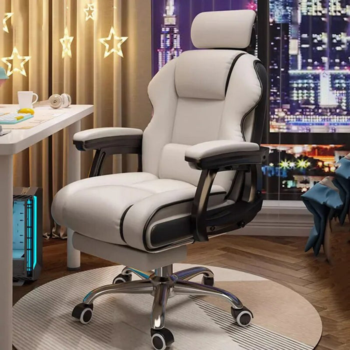 Modern Waiting Computer Office Chair Gamer Ergonomic Leather Wheels Rolling Armchairs Mobile Conference Cadeira Office Supplies