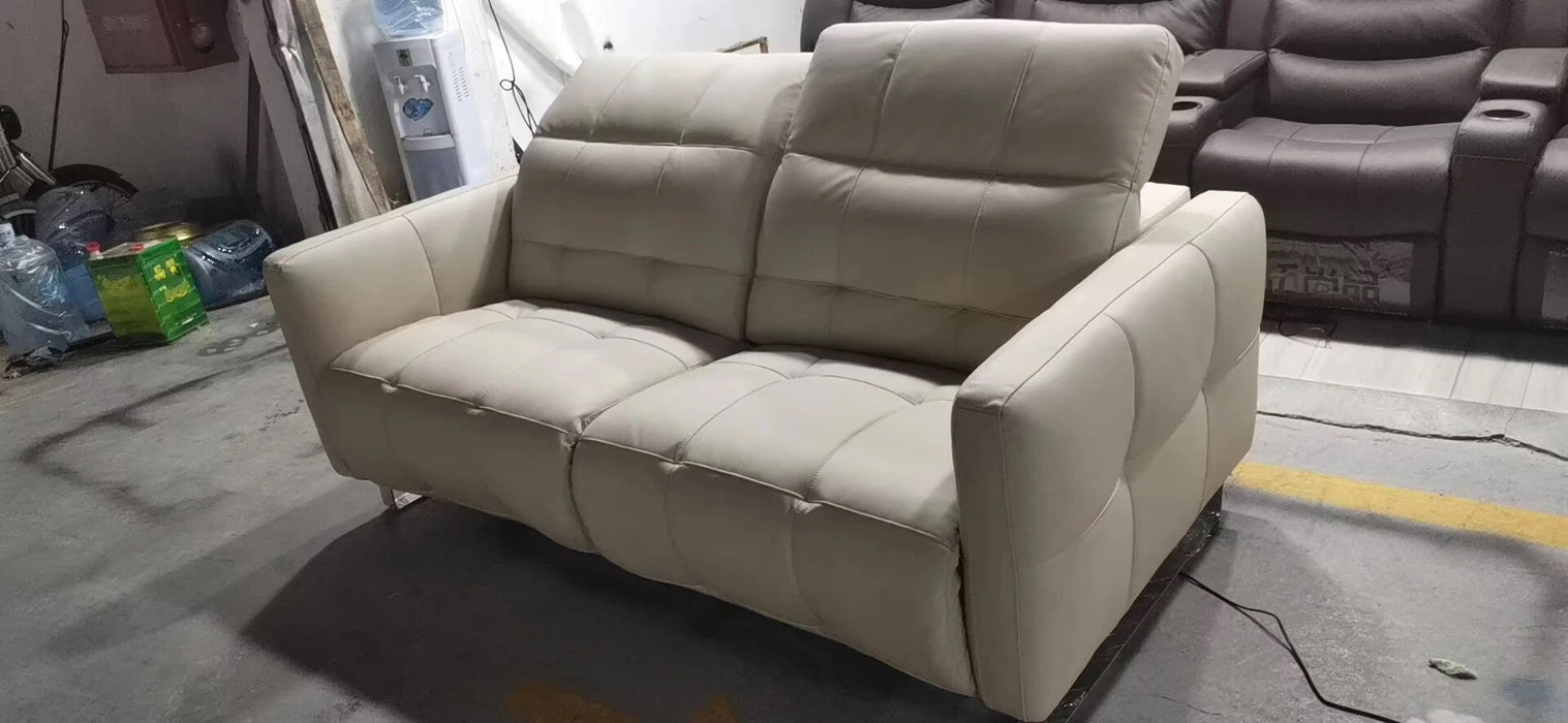 2 Seater Double Electric Reclining Seat Genuine Leather Convertible Sofa Big Sofas Theater Seats Nordic Couch Grandes Sofás Set