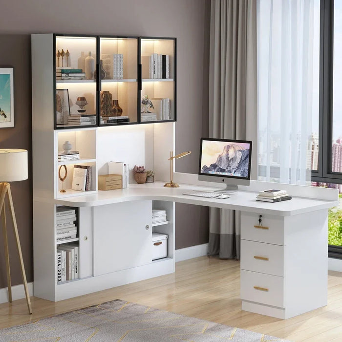 Cheap Luxury Stand Office Desk School Storage Corner Filing Laptop Console Office Desk Drafting Scrivania Legno Furniture HDH