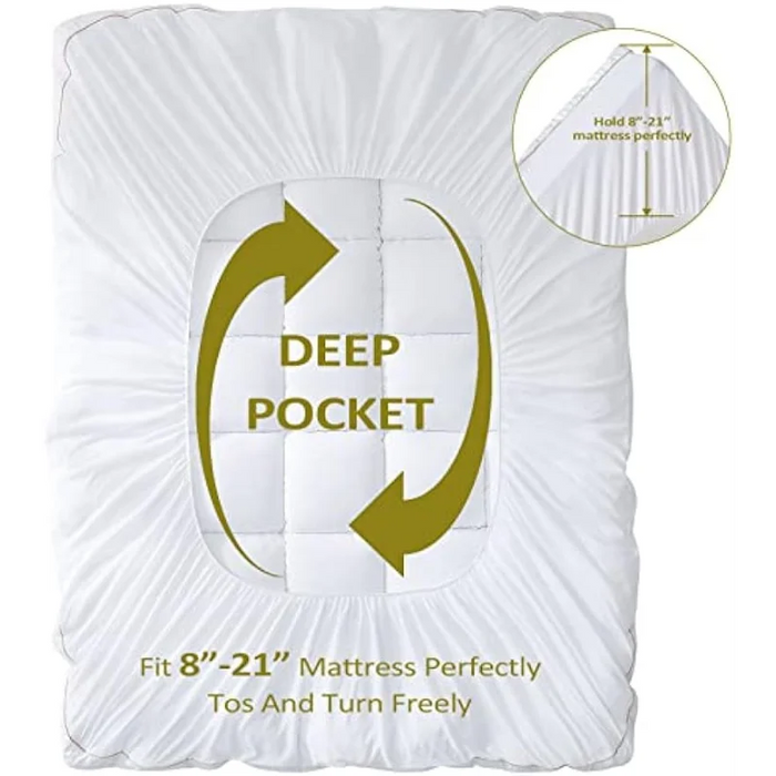 TopTopper Mattress Topper Queen Size, Cooling Mattress Pad Cover for Hot Sleepers, Extra Thick 5D Snow Down Alternative Overf