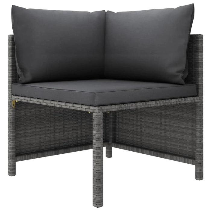 9 Piece Patio Lounge Set with Cushions Poly Rattan Gray C Outdoor Table and Chair Sets Outdoor Furniture Sets