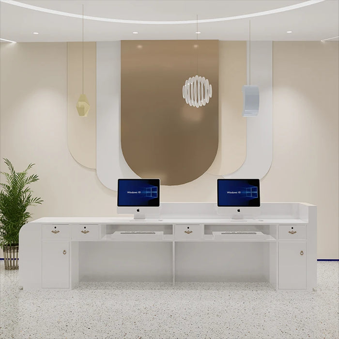 Storage Desktop Reception Desk Service Counter Cashiers Computer Reception Desk Writing Scrivania Per Ufficio Luxury Furniture