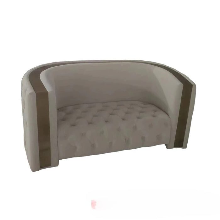 Chesterfield Living Room Sofa Sets Italian Genuine Leather Sectional Couch with Leather Buttons, Stainless Steel Trims