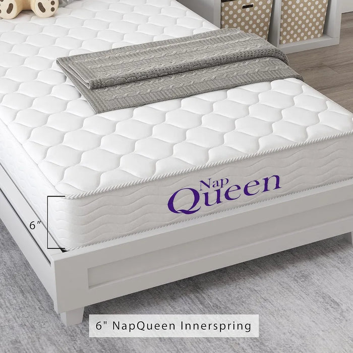 6 Inch Innerspring Twin-XL Size Medium Firm Support Relief Mattress, Bed in a Box