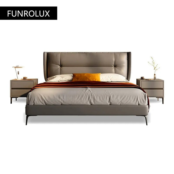 Modern bedroom furniture with leather soft backrest 1.5/1.8M bed
