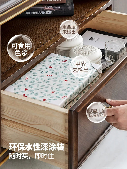American solid wood TV cabinet light luxury modern simple small living room furniture tea table TV cabinet combination